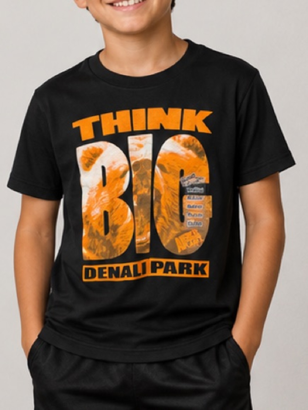 Animal planet Think Big Graphic Tee - Black & Orange - Kids MEDIUM